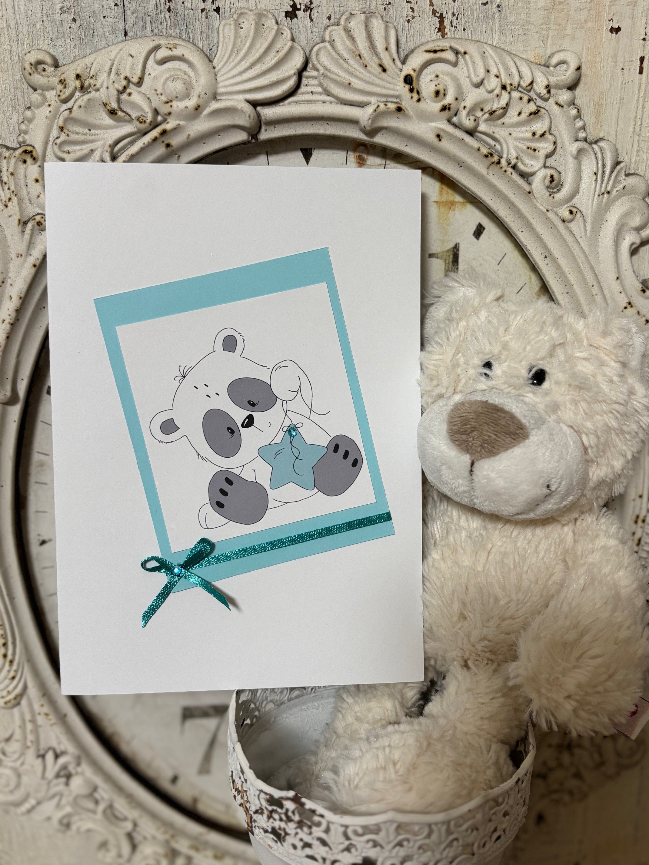 Glückwünsche zur Geburt Panda mit Stern