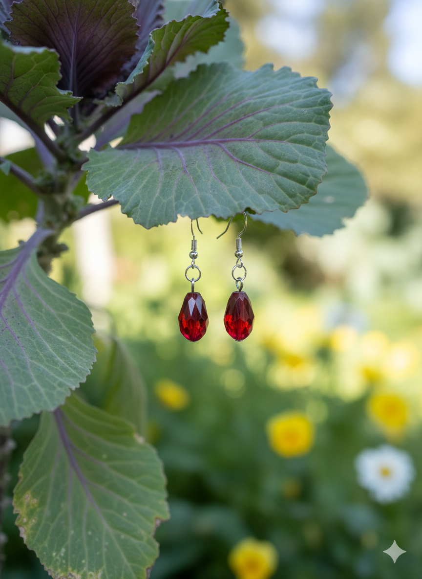 Ruby Dewdrop Earrings