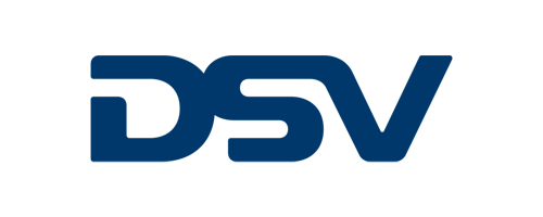 Logo af DSV i mørkeblå farve.