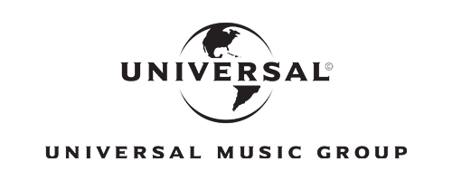 Universal Music Group logo med jordklode baggrund.