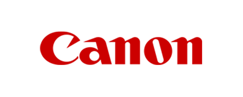 Canon logo i rød tekst
