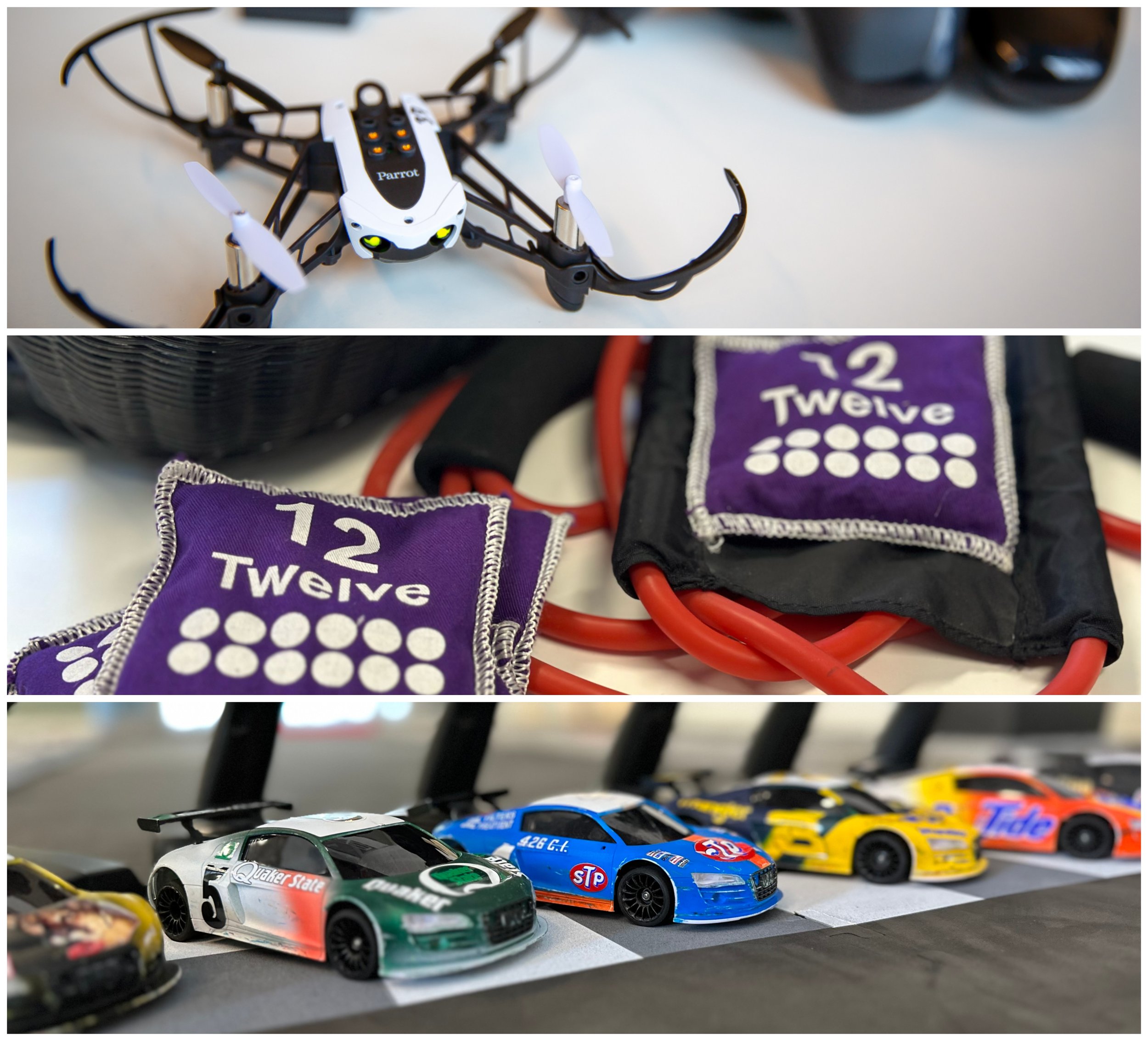 Tre teambuilding-dyster med droner, racerbiler og samarbejdsudfordringer i én samlet aktivitet