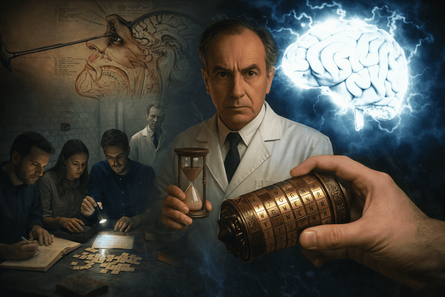 Deltagere løser psykologisk escape game med teamwork og gådeløsning som teambuilding