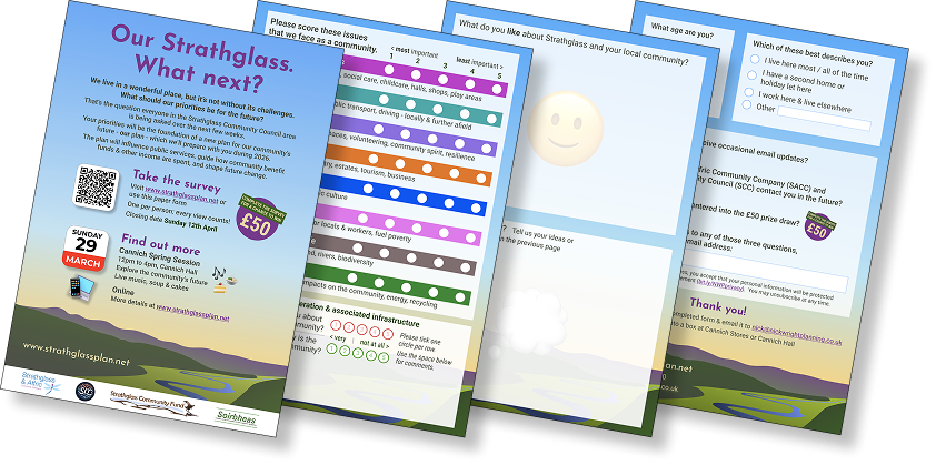 decorative image showing paper survey form
