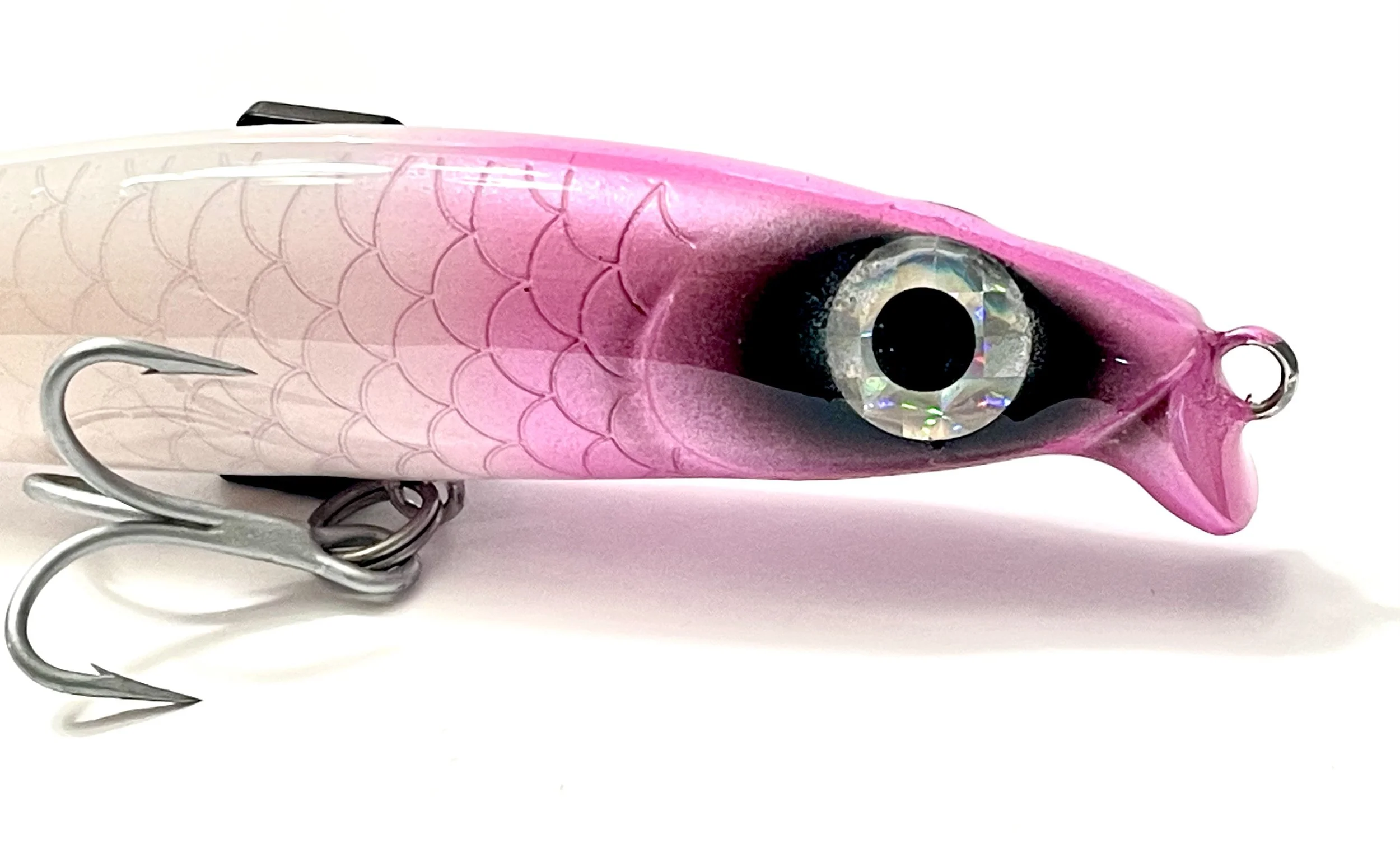 7" Magnum Jerkbait - Pink Head Bone - Alan's Custom Lures