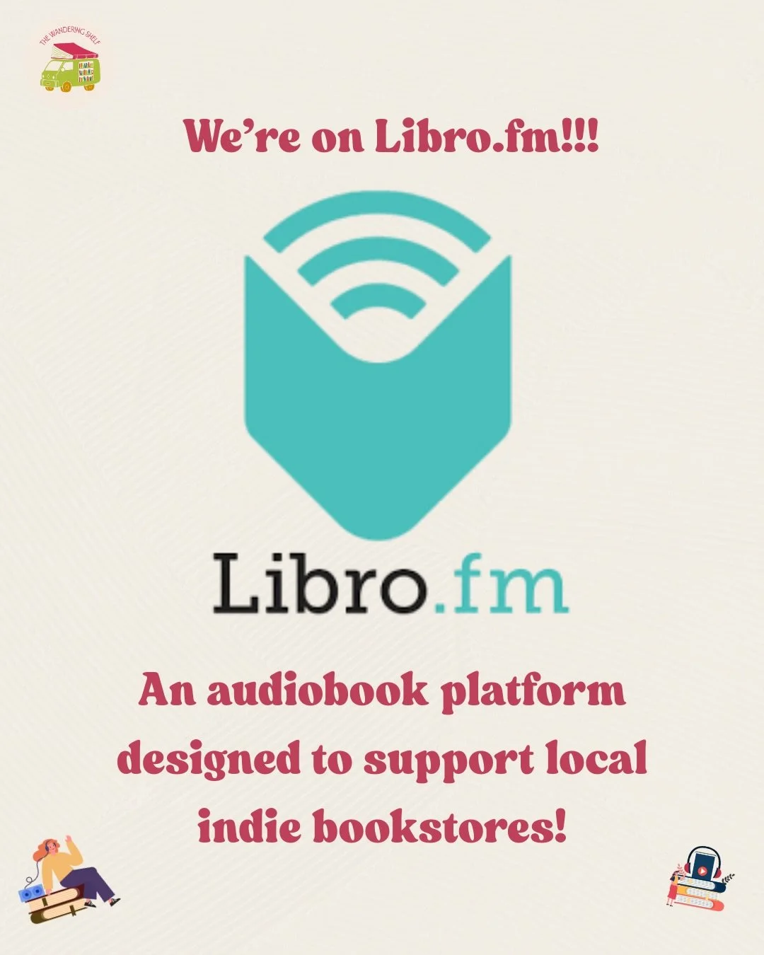 EEEPPPP!!!! So excited for this announcement!! We are on @librofm !!! (Click in the link in our bio!) 

This incredible audiobook platform gives back to indie bookstores with every purchase made. I highly encourage everyone to use them rather than th