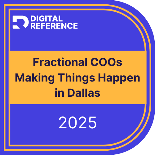 Digital Reference logo with text saying Fractional COOs Making Things Happen in Dallas 2025.