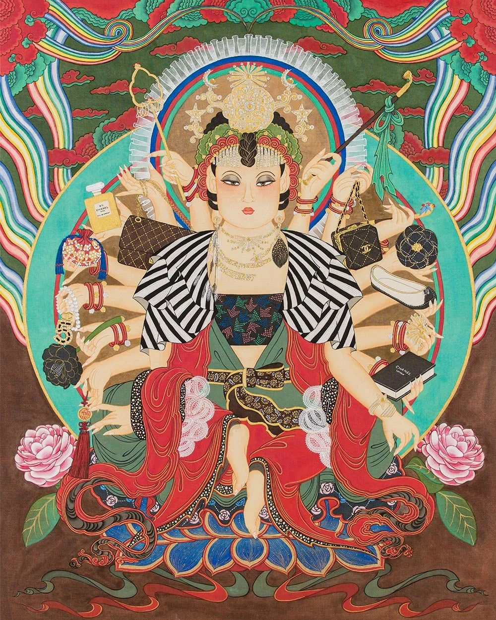 Avalokiteshvara in the Fashion Universe | 72.7 X 90.9 cm | 비단에 진채 | 2023