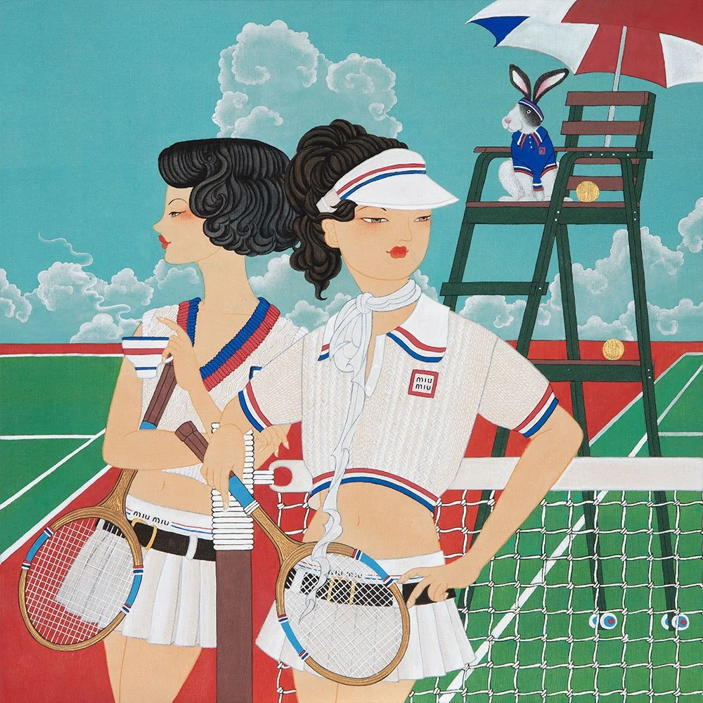 miumiu Girls | 50 X 50 cm | 비단에 진채 | 2023