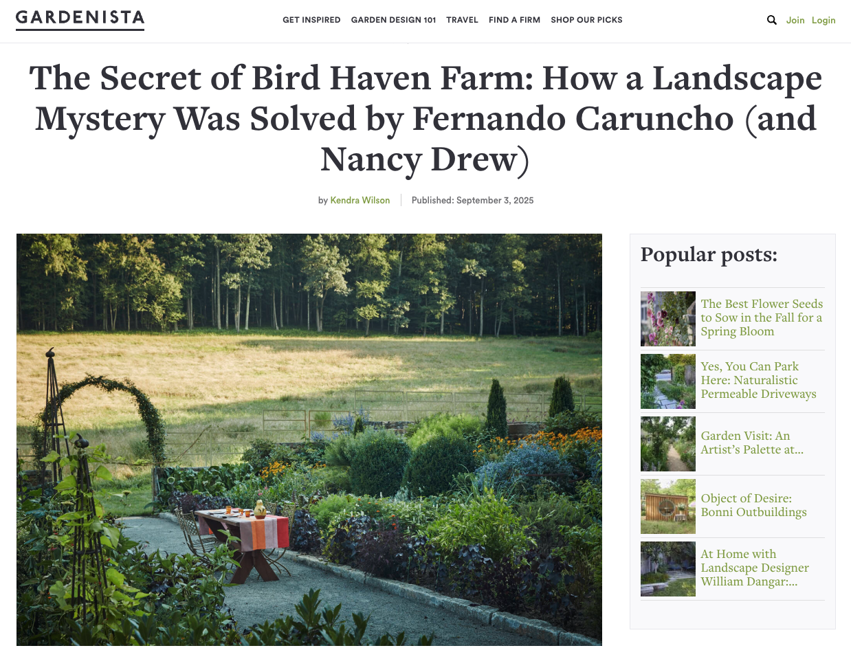 Gardenista The Secret of Bird Haven Farm: How a Landscape Mystery Was Solved by Fernando Caruncho (and Nancy Drew)