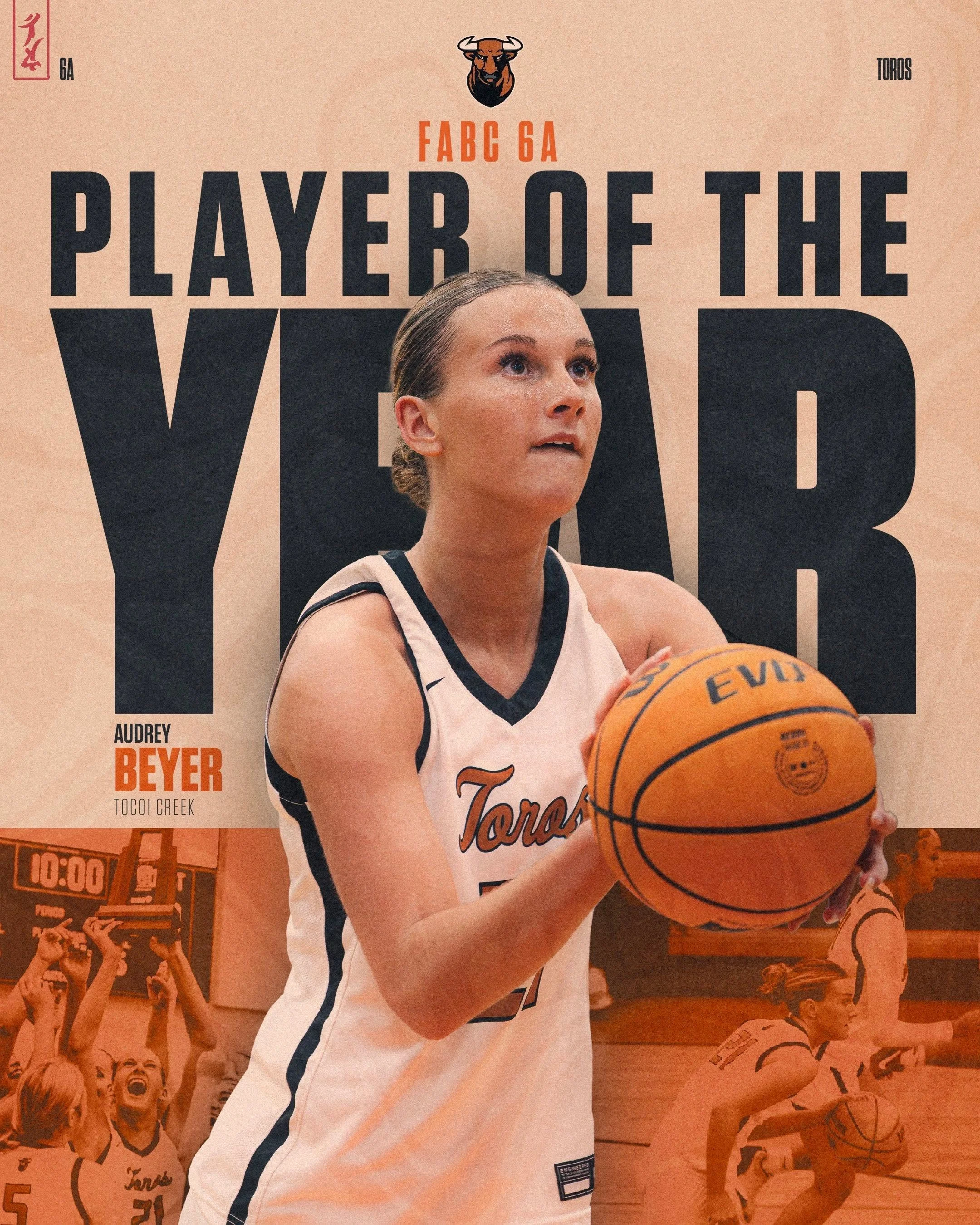 Congratulations @audrey_beyer2026 on being named the @fabchoops 6A Player of the Year! You will do great things with @coastalwbb