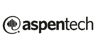 Aspentech logo in black and white.