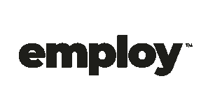 The word 'employ' in bold black lowercase letters.