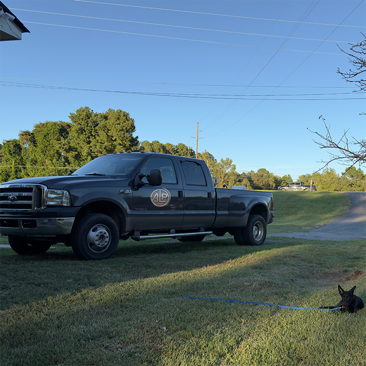 ALP Enterprises Ford Super Duty service truck parked on-site in Northeast Georgia