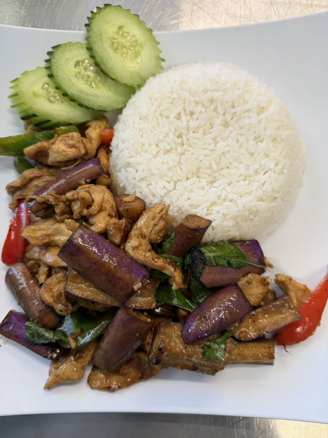 Eggplant Stir Fry Serve with Rice