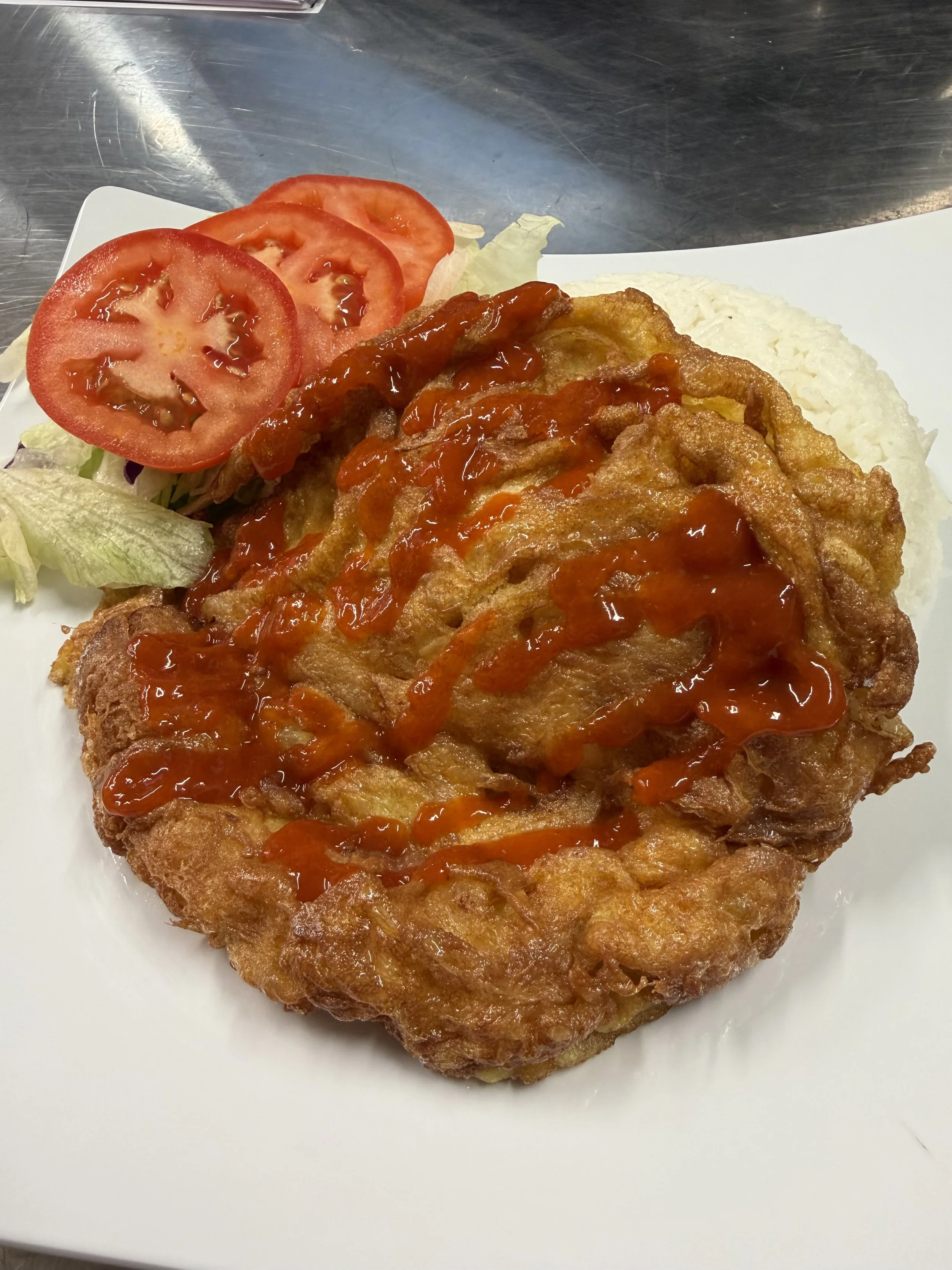 Signature Thai Crispy Omelet over Jasmine Rice