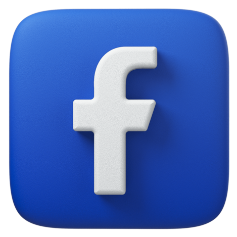 Facebook app icon with a white 'f' on a blue background.