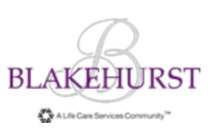 Logo with the text 'BLAKEHURST' and a slogan 'A Life Care Services Community'
