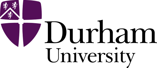 A black and purple shield emblem with a cross and a small figure at the top, accompanied by black and purple text.