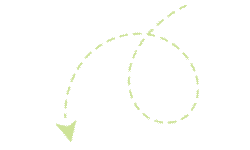 White dashed arrow in a looping pattern on a black background.