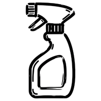 A plastic spray bottle with a trigger spray nozzle