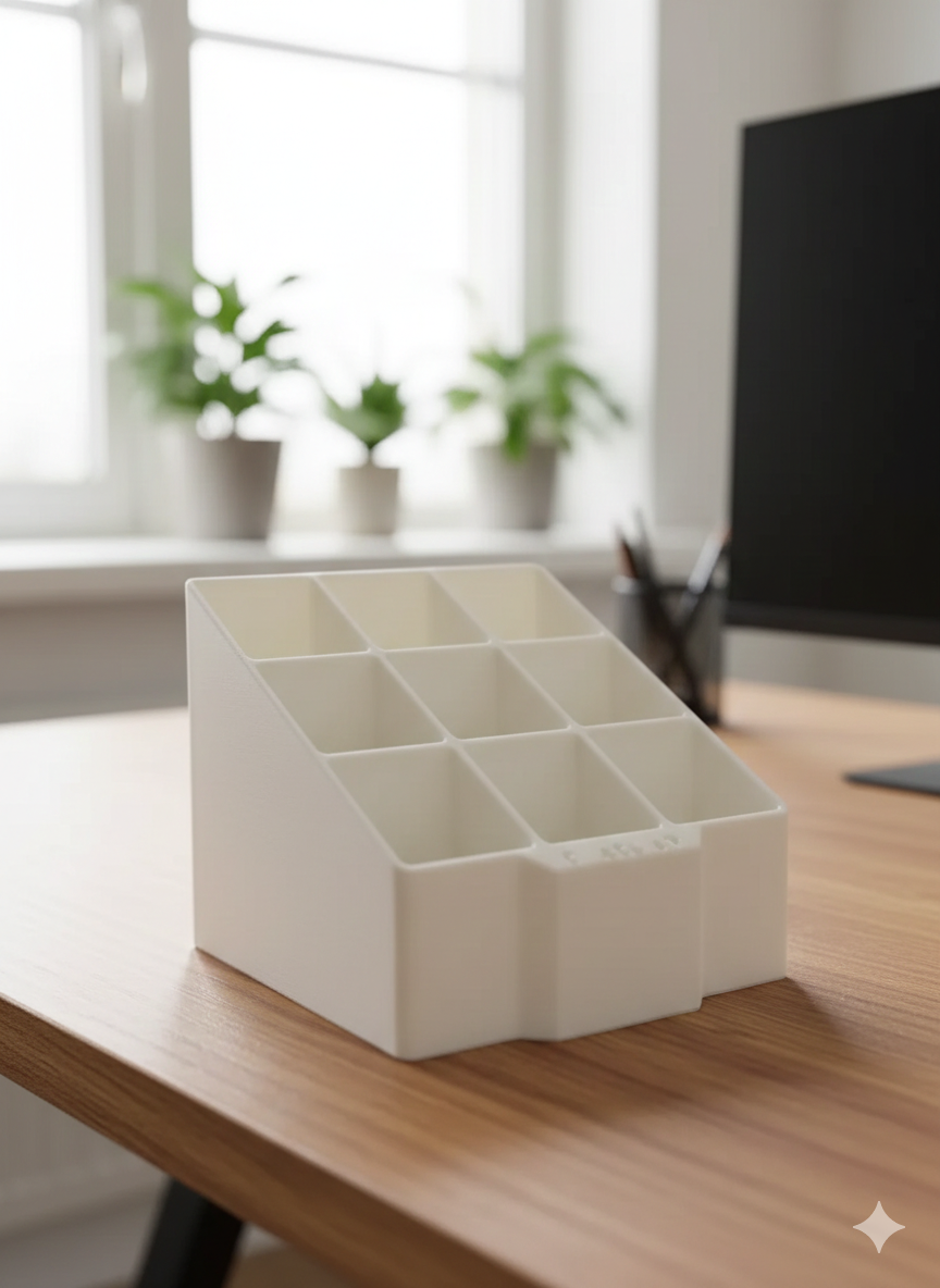 Custom Beauty-Organizer  – 9 Fächer für Lippenstifte & Proben (3D-Druck)