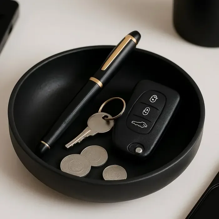 Minimalistische Design-Schale „Night Black“ – Handgefertigtes Unikat aus dem 3D-Druck