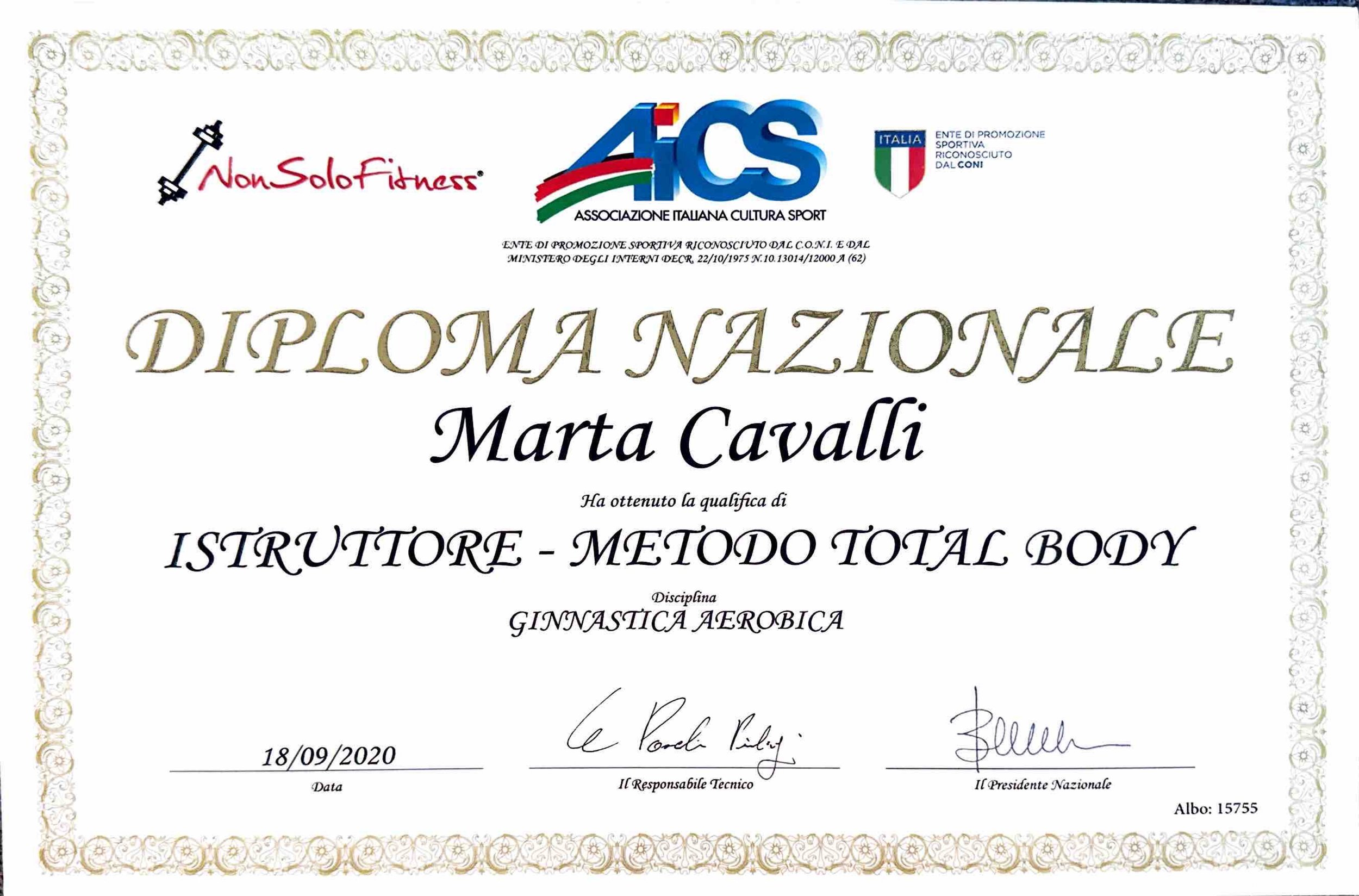 Diploma Nazionale in Metodo full body
