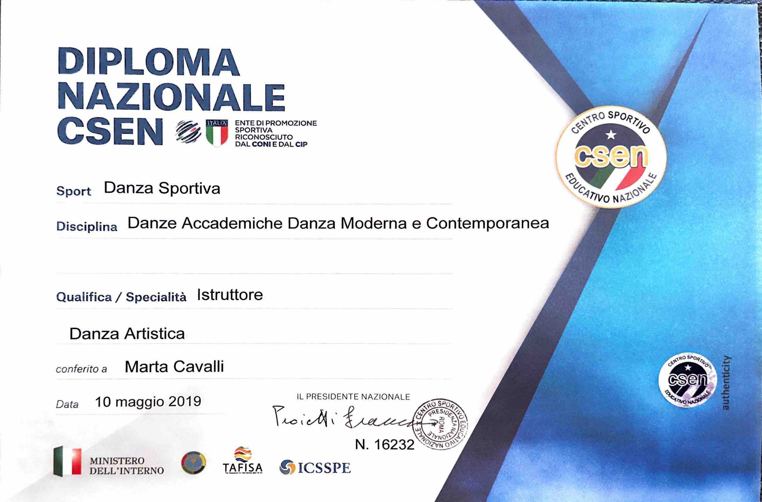 Dimploma Nazionale CSEN