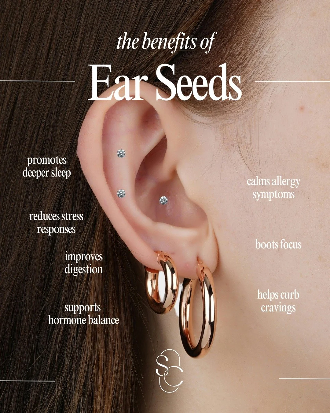 A small ritual with powerful results ✨ Ear seeds support your body in restoring balance - naturally.

We're offering ear seeds at our grand opening event on April 18th. Curious what they could do for you? Come try them 🤍