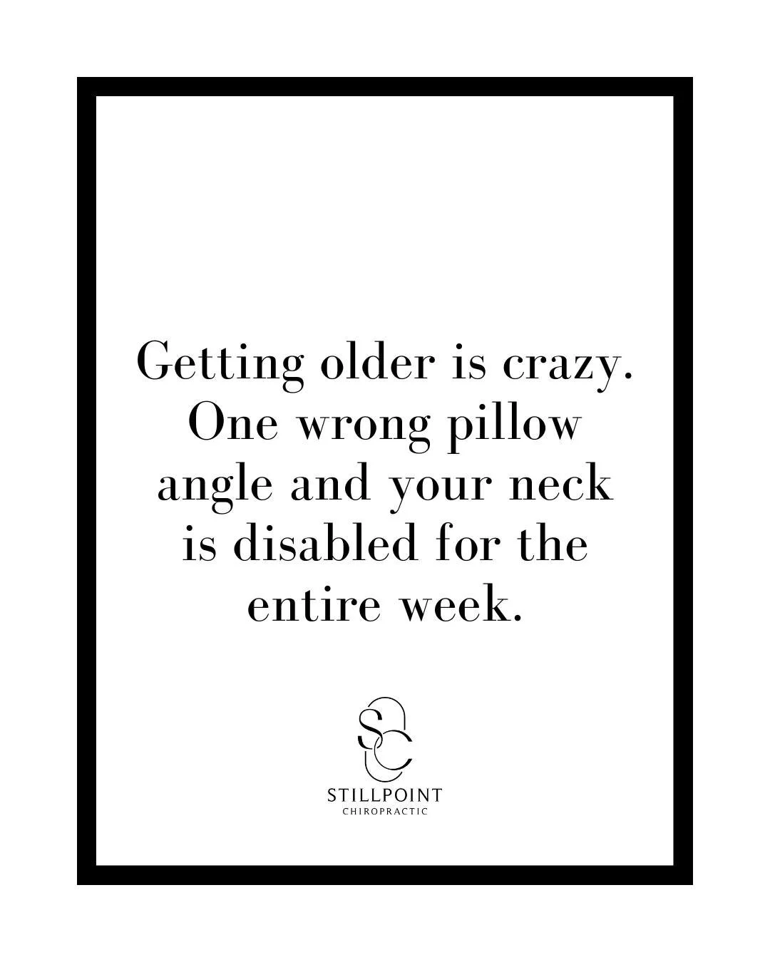 At what age does this start happening...asking for a friend 🫠

But really, if your neck is constantly tight, still, or "randomly" acting up, your body might need a little support.

🌟 New Patient Special is still available (for now)