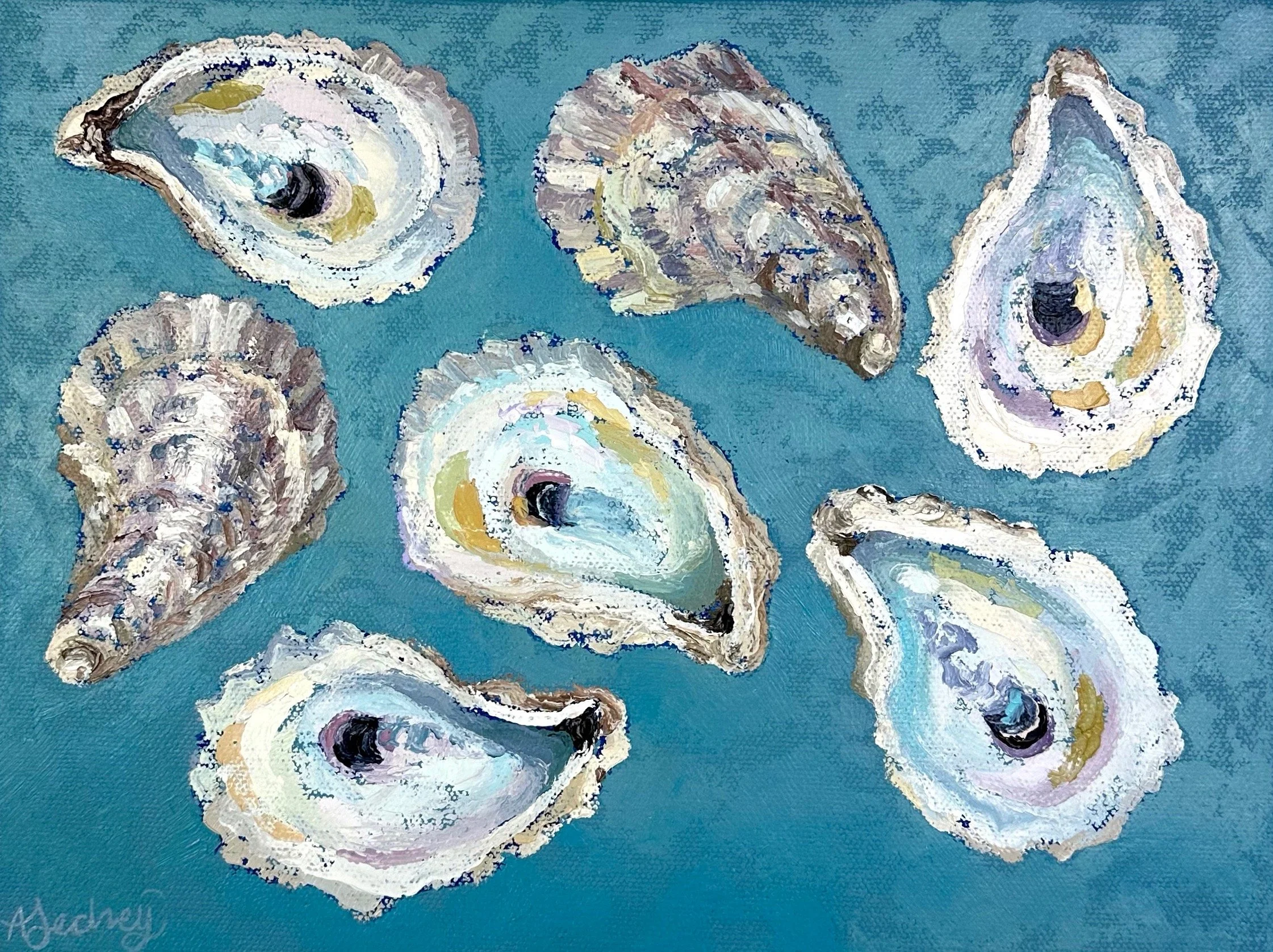 Several Means Seven Oysters, Oil, $250, Jedrey.jpeg