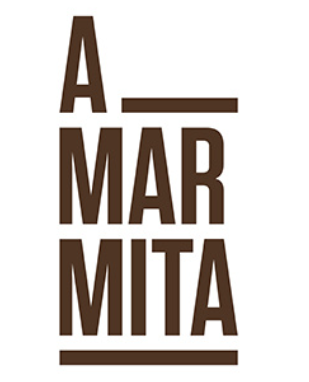 Text-based logo with large letters spelling 'A MARMITA' in brown, arranged vertically with a line separating 'A' and 'MARMITA'.