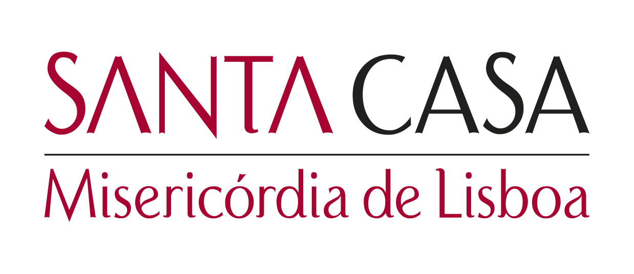Logo of Santa Casa Misericórdia de Lisboa in red and black text.