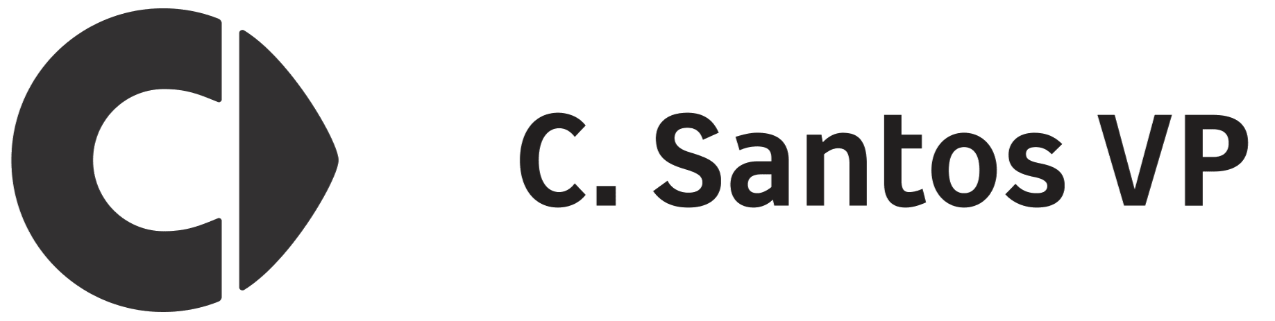 Black and gray logo with a stylized 'C' and 'V' and the text 'C. Santos VP'.
