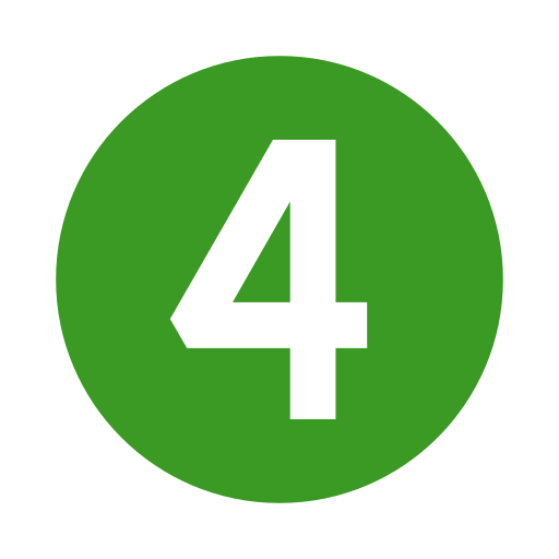 A green circle with the number 4 in white centered inside it.