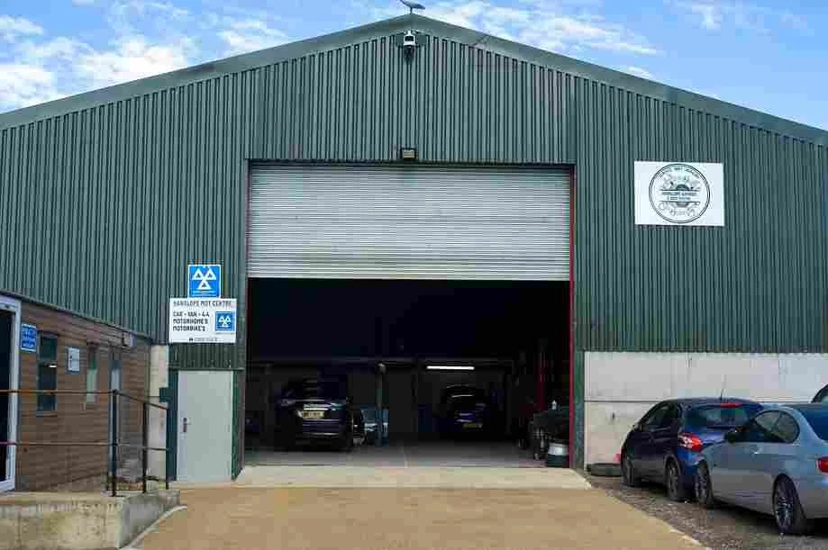 Hanslope MOT Centre front of garage