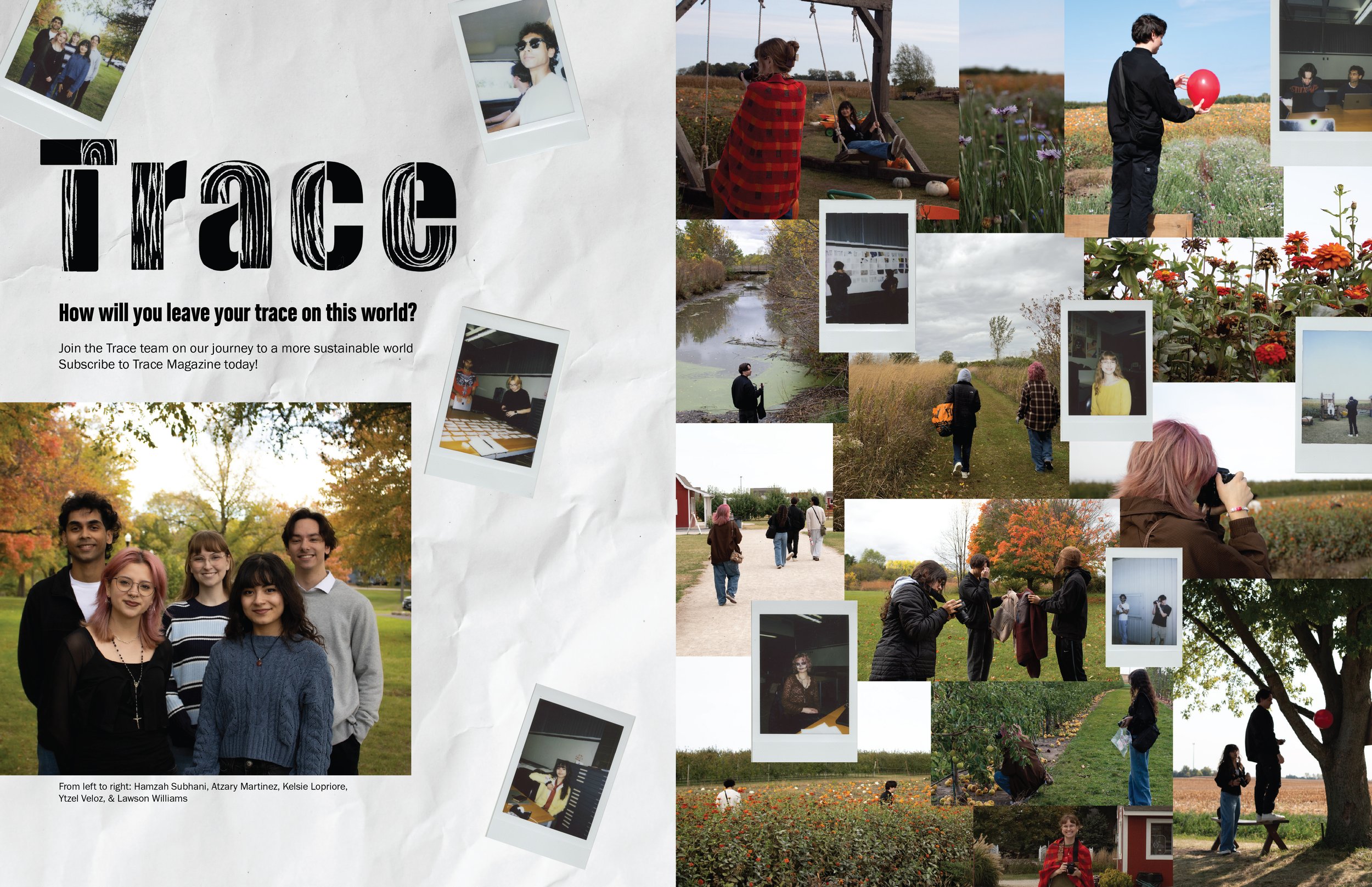 Photographs of our process and imagery gathering