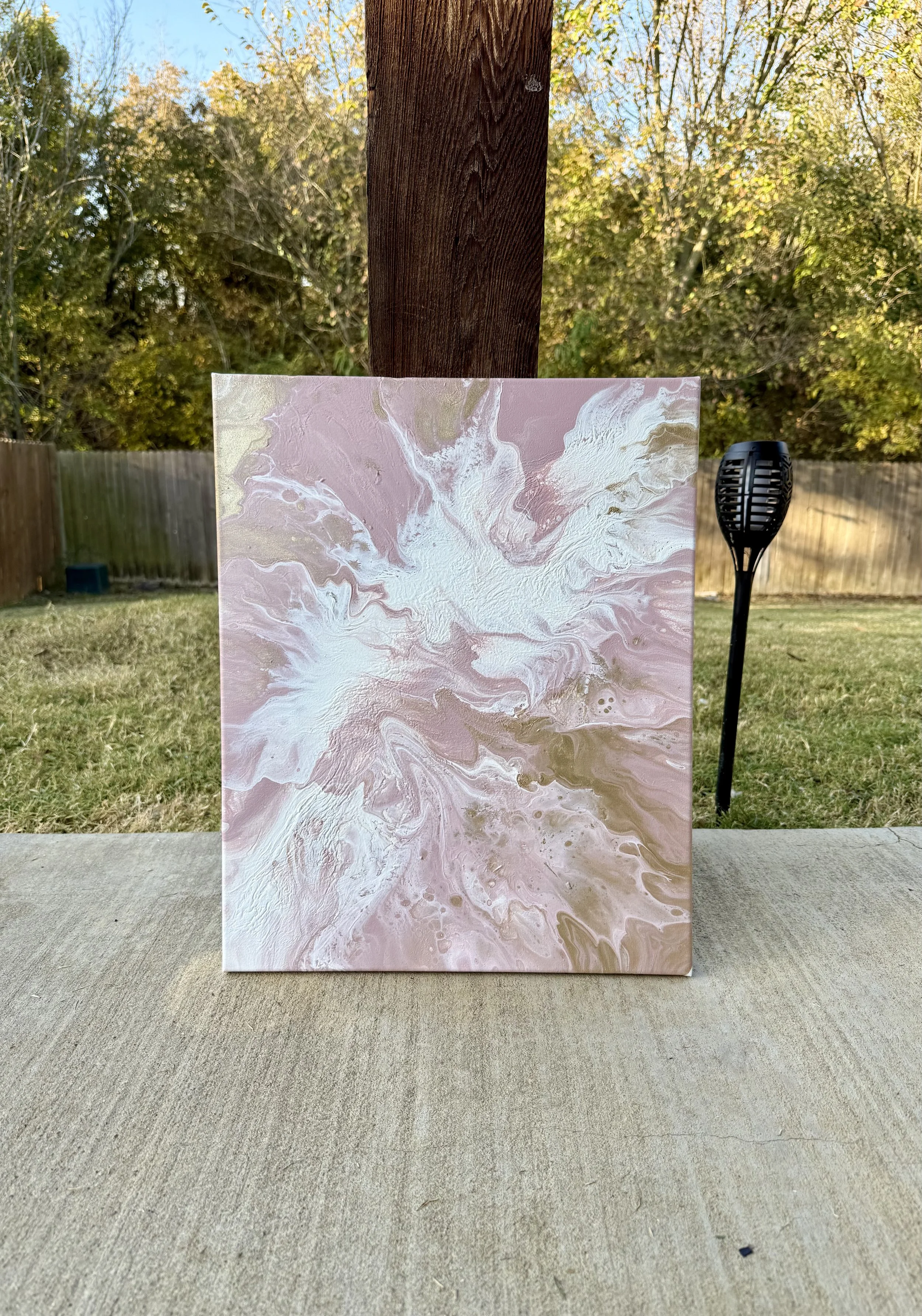 Blush & Gold | Fluid Art Piece