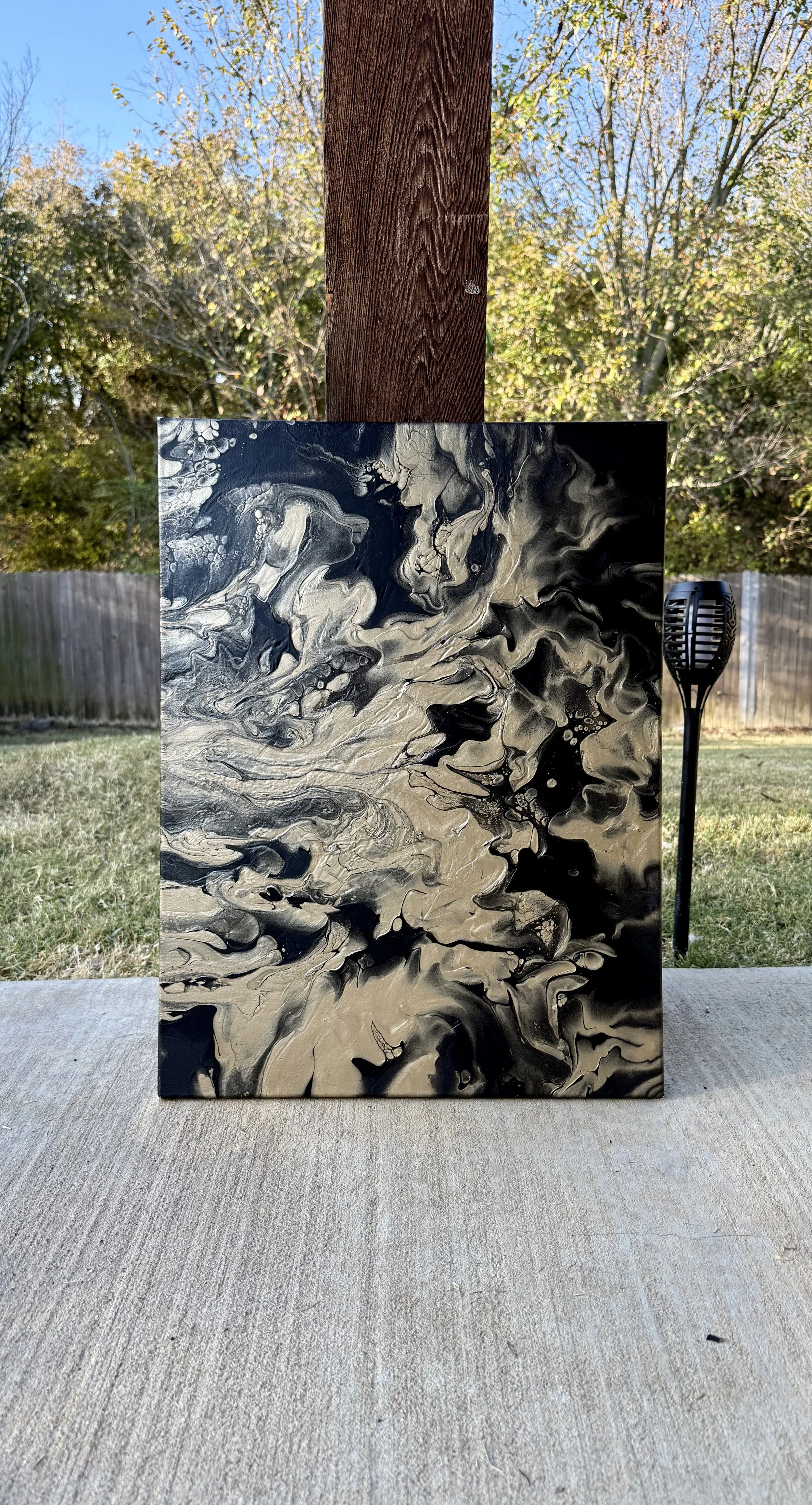 Black Galaxy Gold | Fluid Art Piece