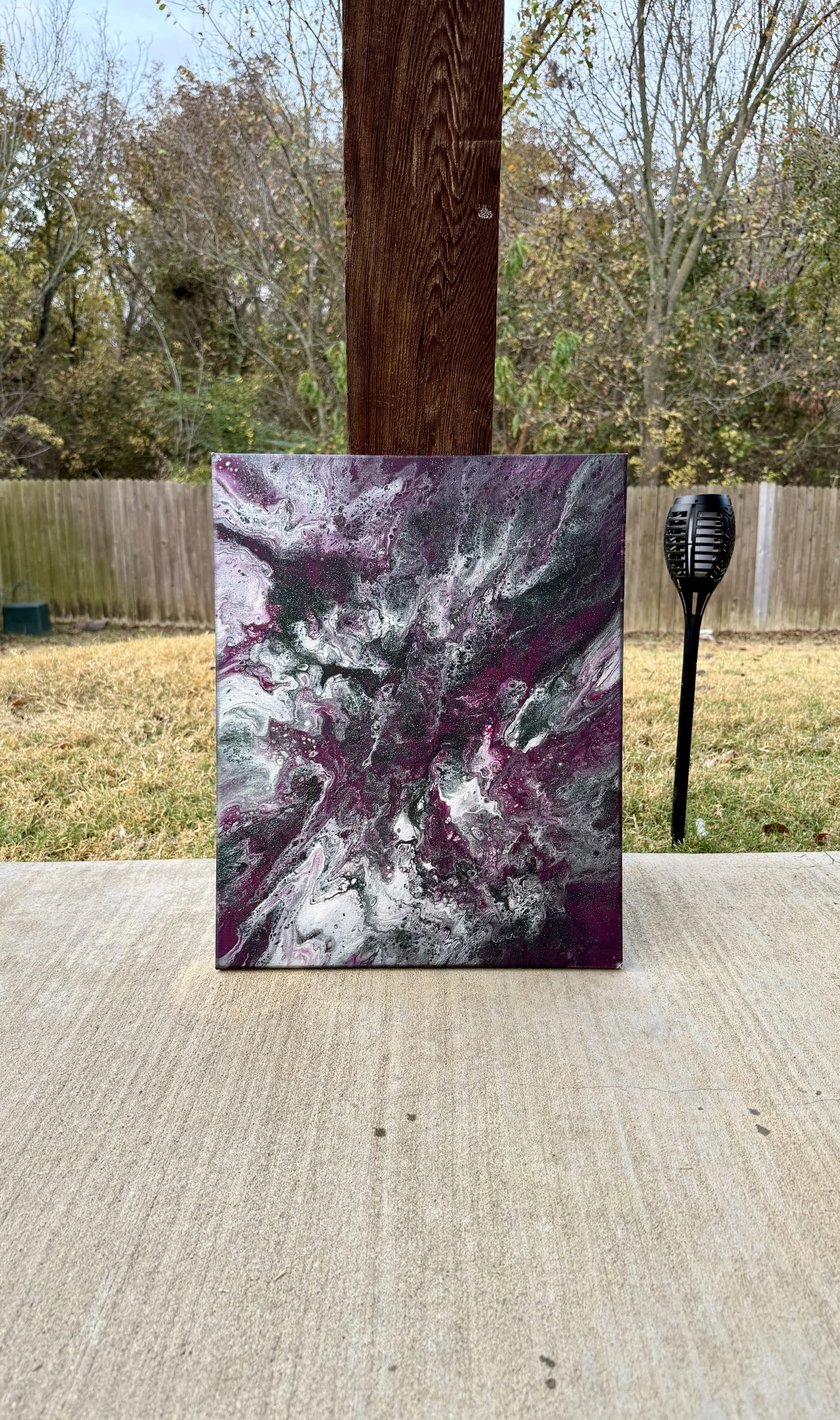 Burgundy Rupture | Fluid Art Piece