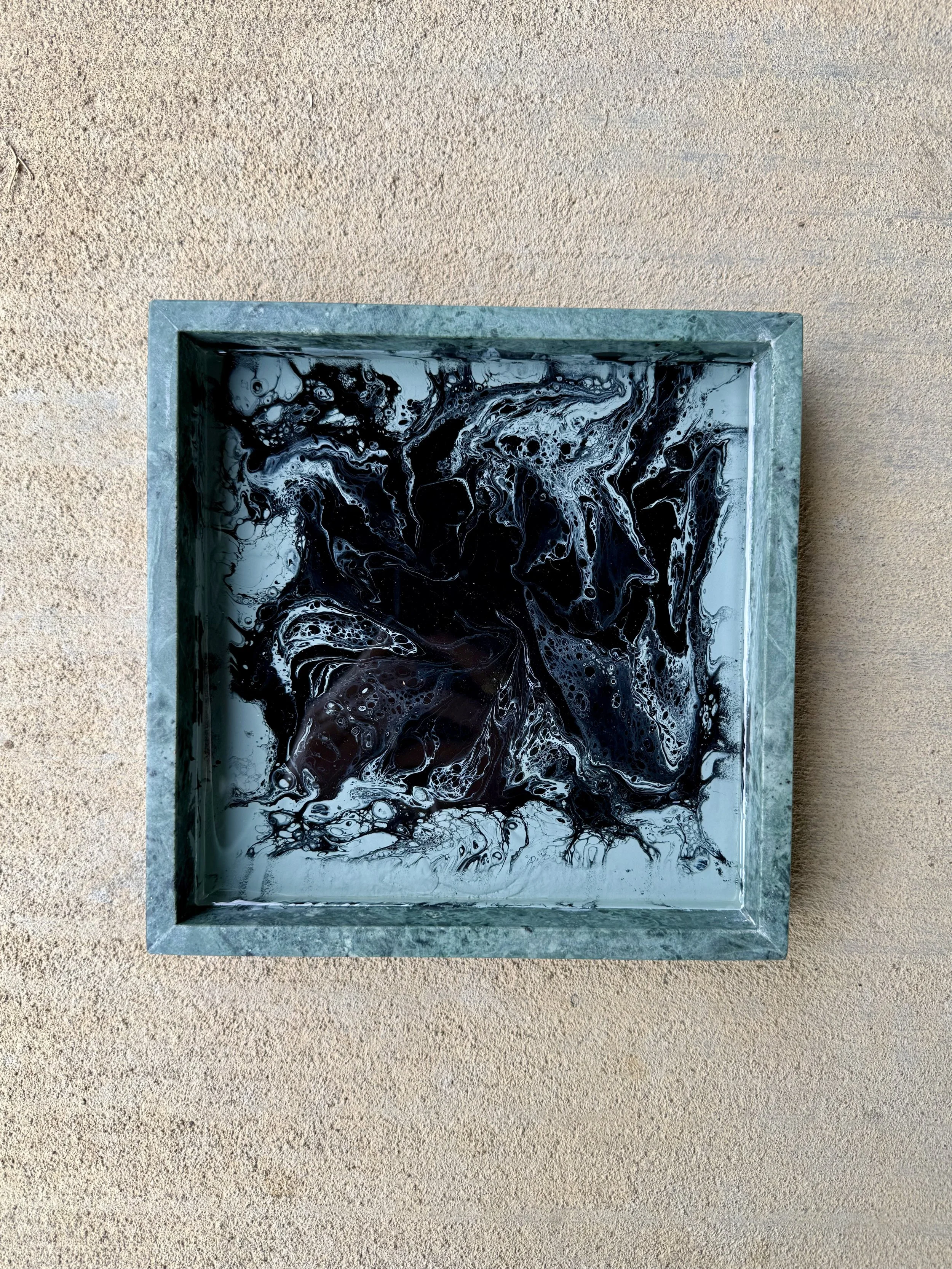 Square Modern Marble Resin Tray | Functional Home Decor