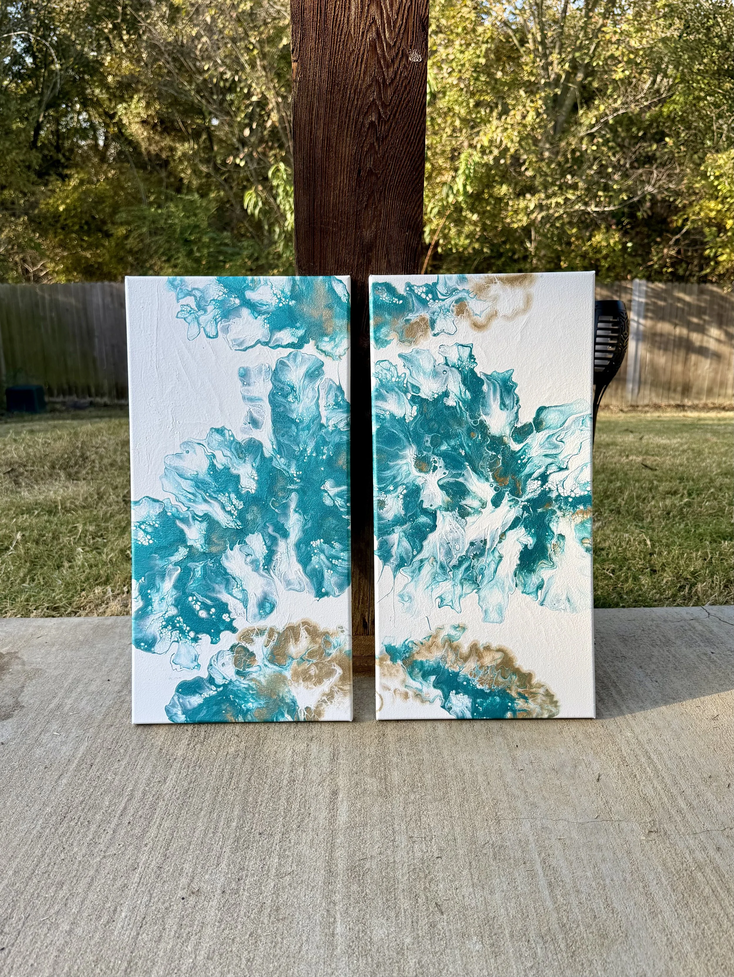 Teal Wave | Fluid Art Piece