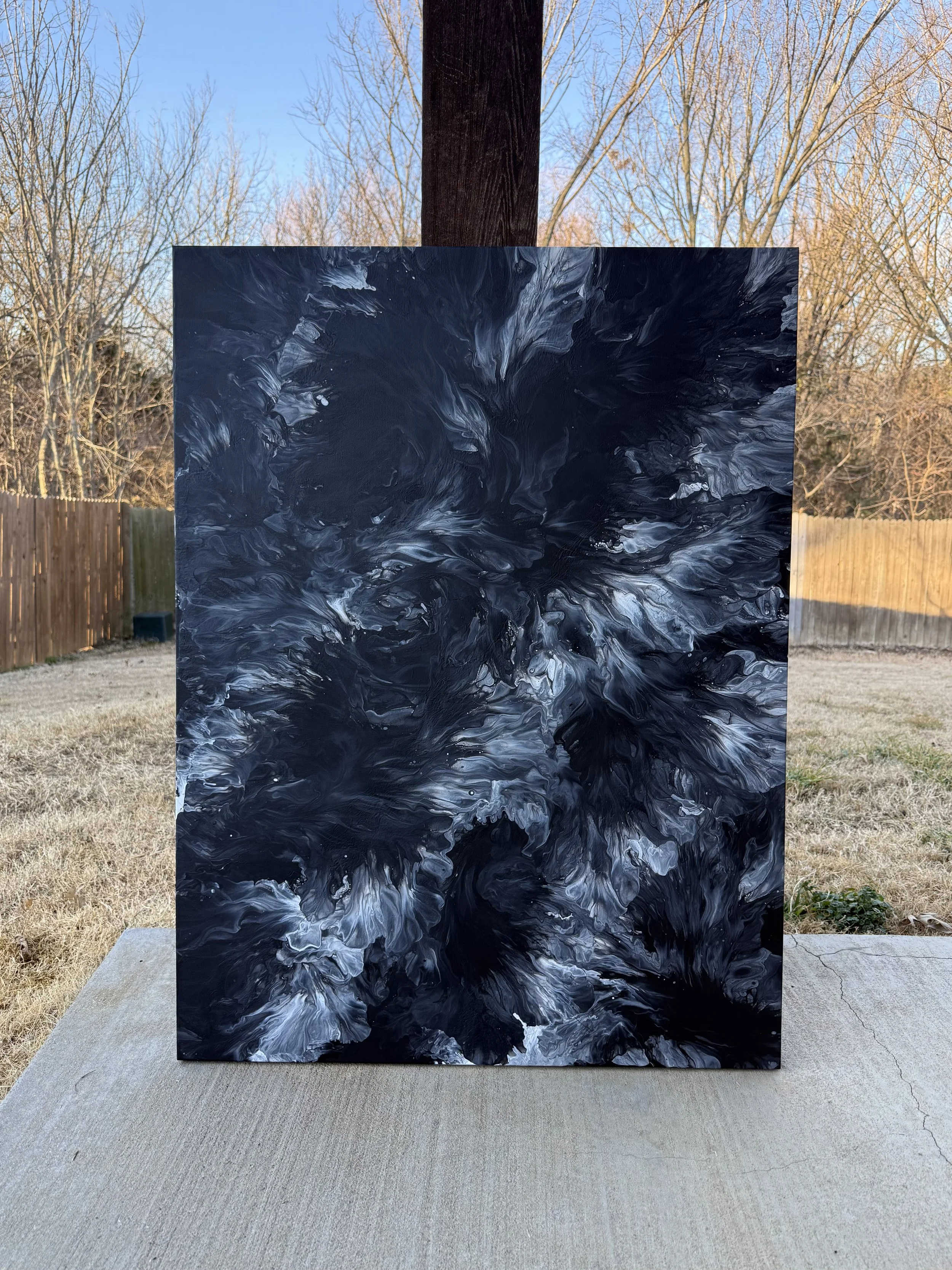 Black Tides | Fluid Art Piece