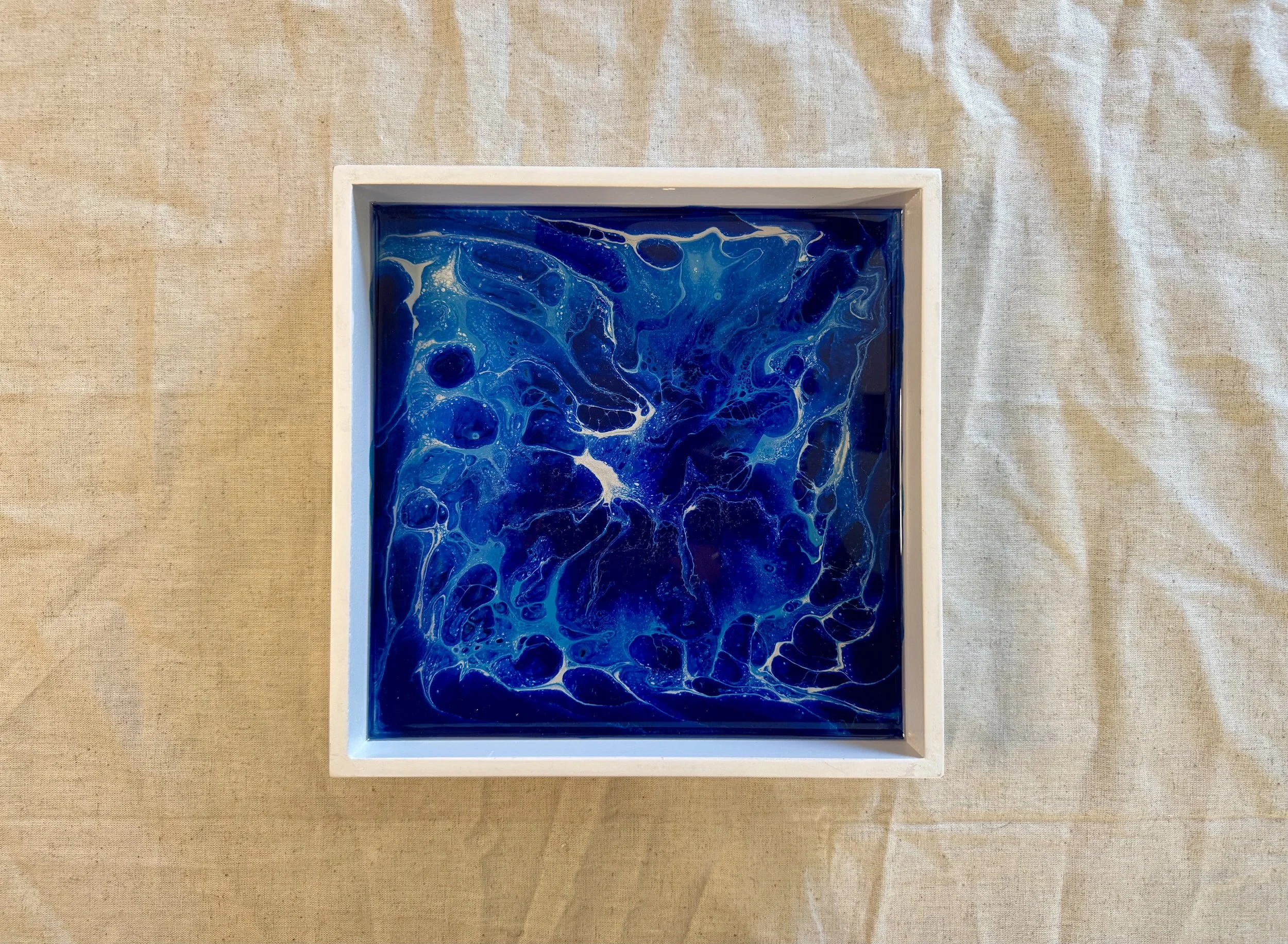 Into the Deep 1 | Pour Painted Resin Wood Tray