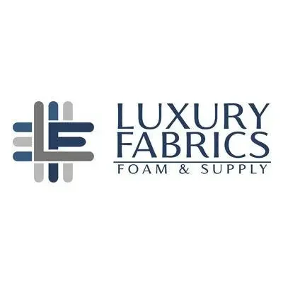 Logo for Luxury Fabrics Foam & Supply with stylized 'LF' initials and company name