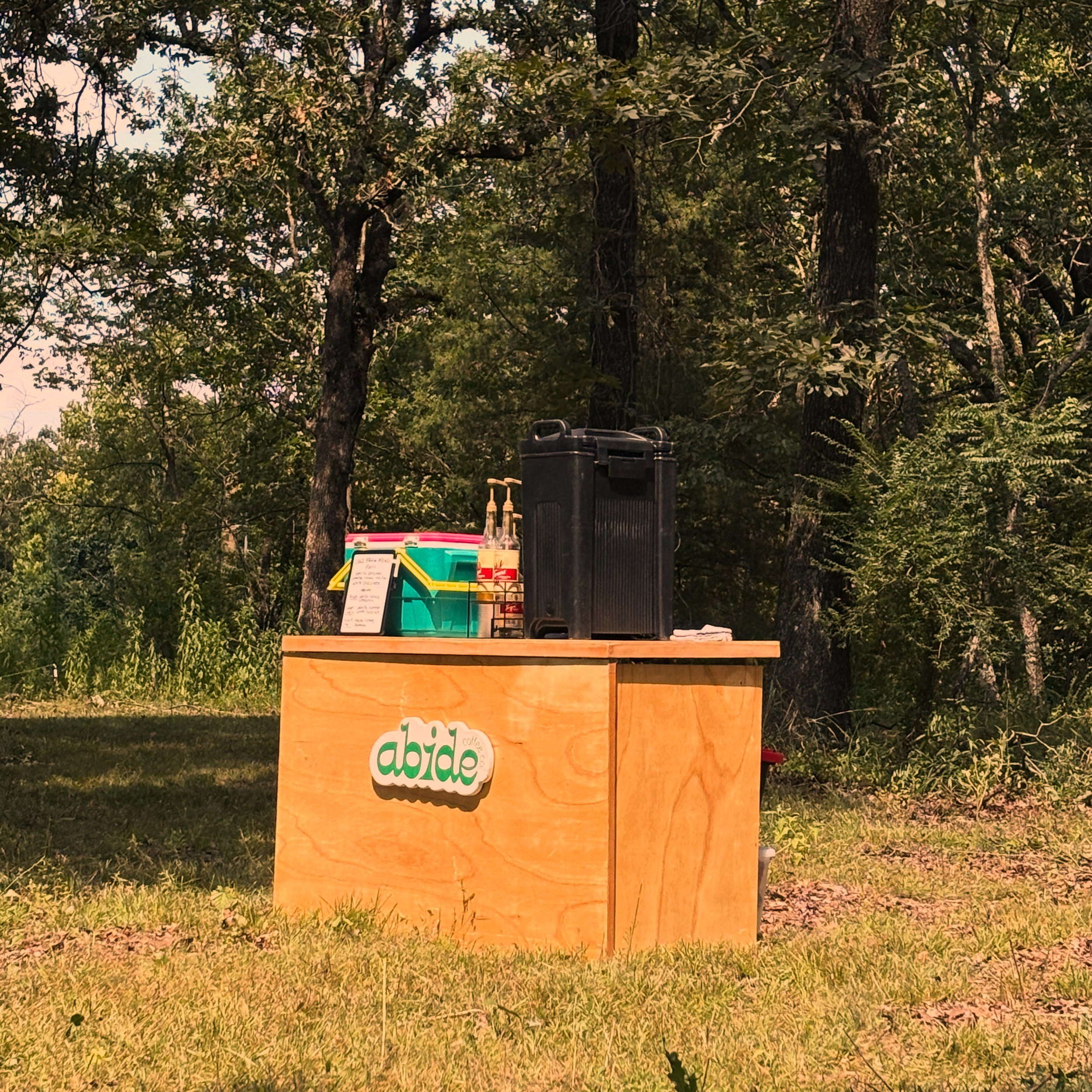 Mobile espresso bar setup at outdoor event
