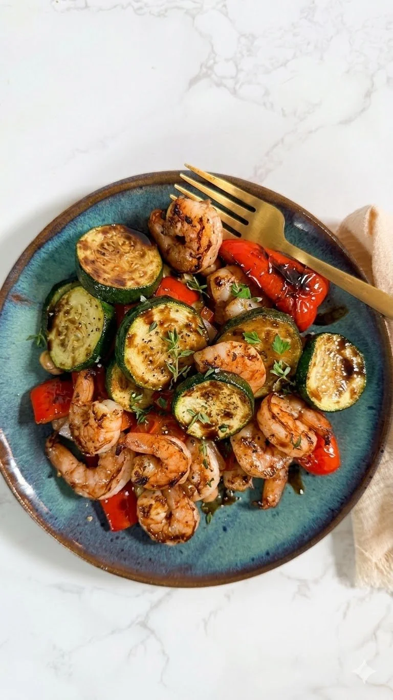 Easy Balsamic Shrimp &amp; Chickpeas: A 52g Protein Power Meal