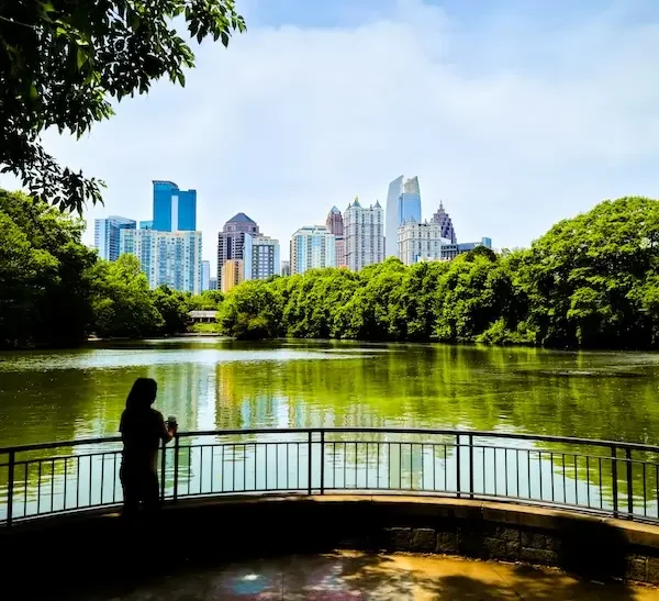 Piedmont Park Atlanta skyline view Georgia