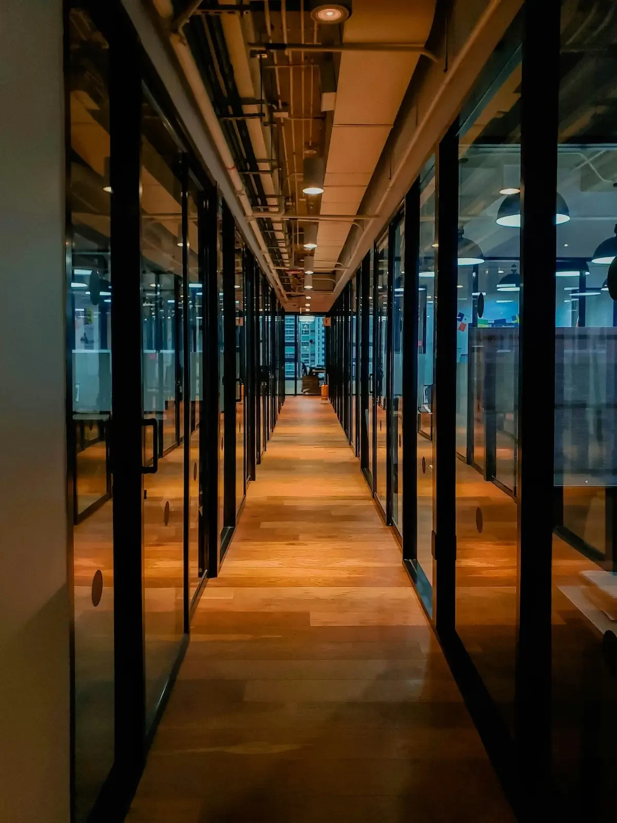 Modern commercial office hallway renovation by RTL Construction Group Atlanta